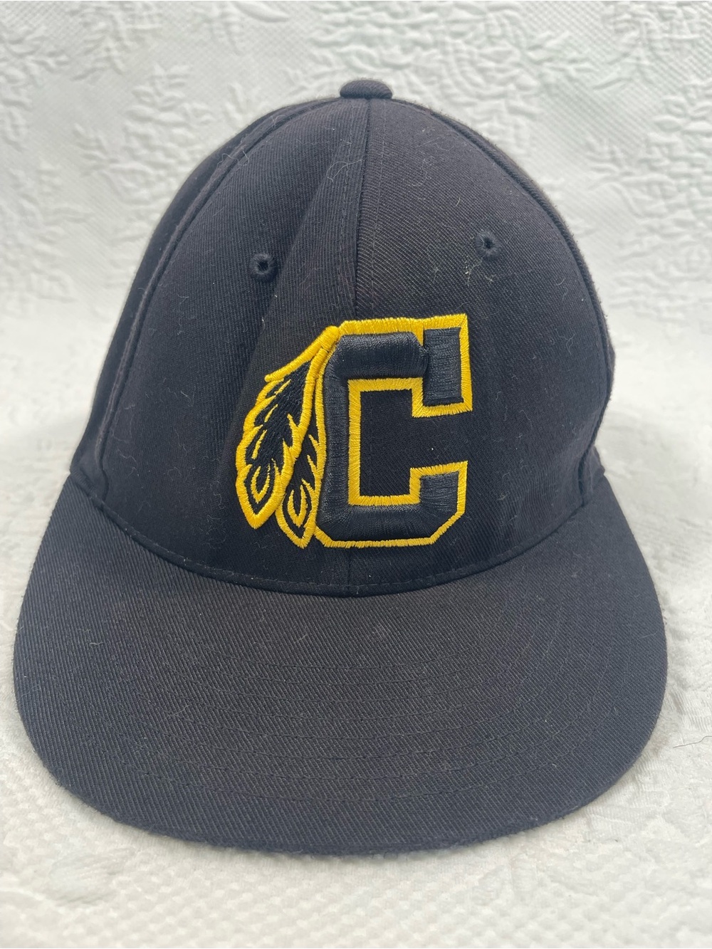 Black Baseball Cap with Yellow 'C' Embroidered Logo